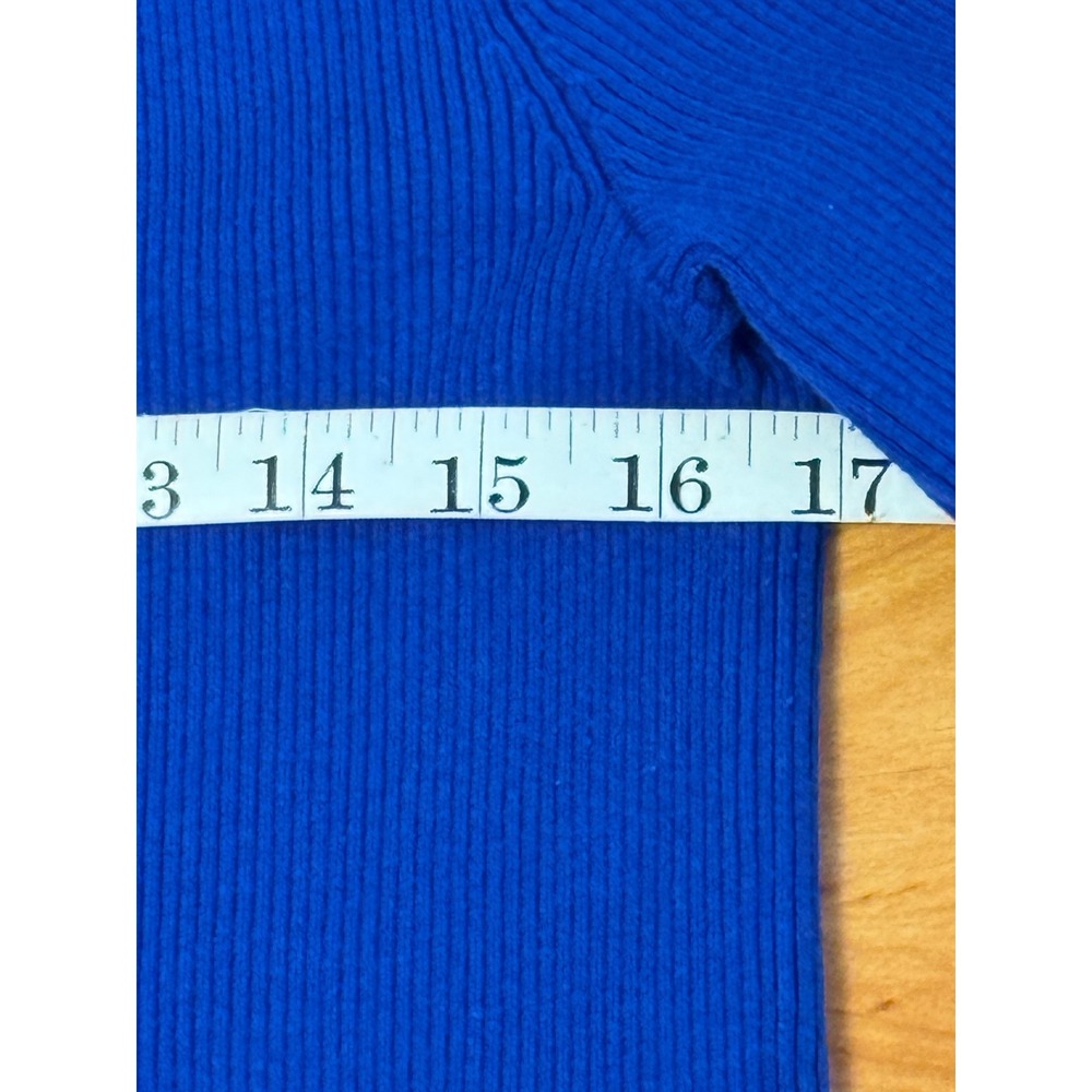 Lauren Ralph Lauren Royal Blue Ribbed Turtleneck Sweater XL Slim Fit RLL Logo - Picture 6 of 9